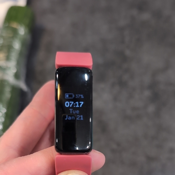 Black and Pink Fitness Tracker with Rectangular Display - Picture 3 of 7